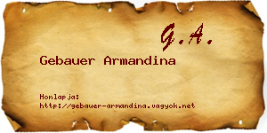 Gebauer Armandina névjegykártya